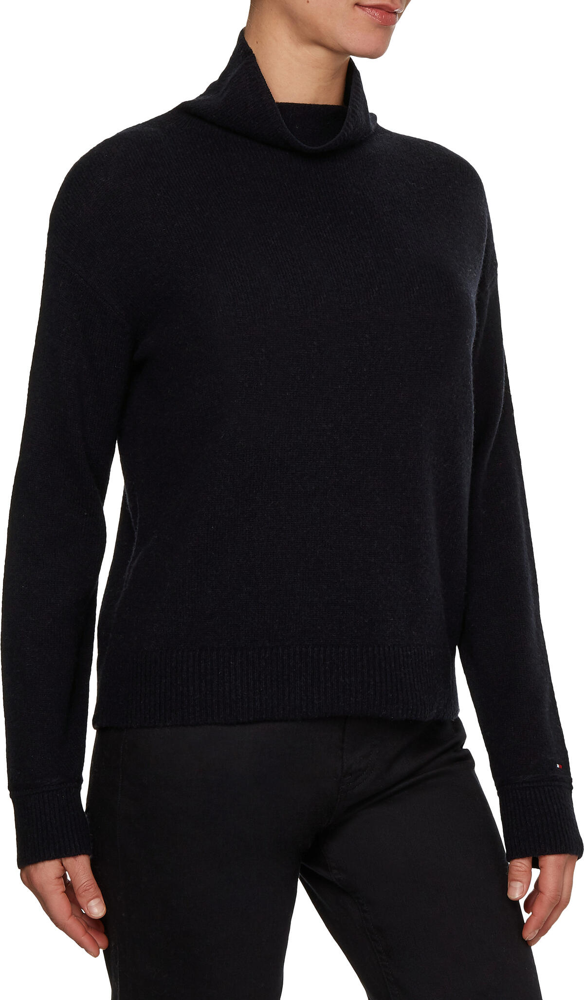 Tommy Hilfiger SOFTWOOL MOCK-NK SWE Kadın Siyah Kazak