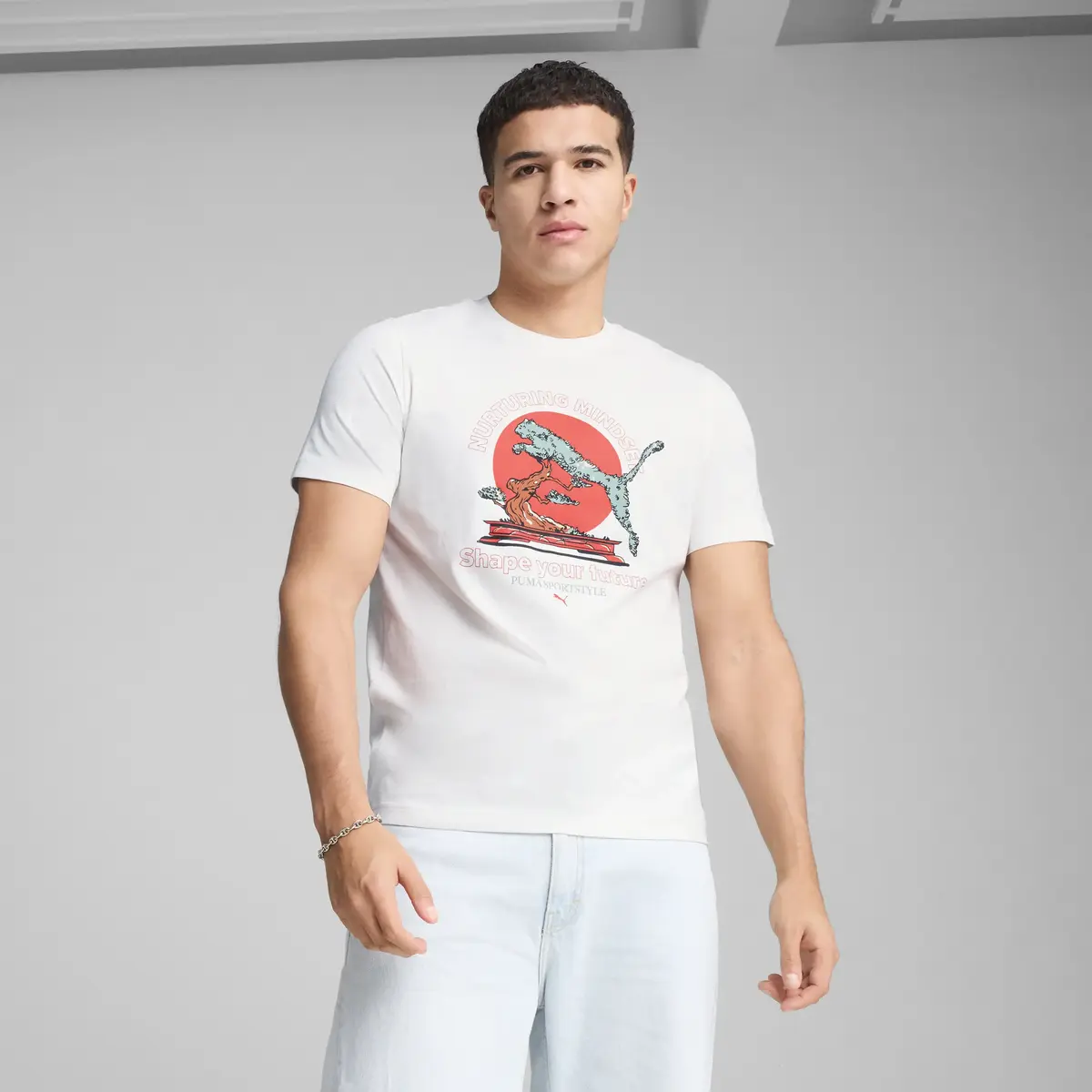 Puma GRAPHICS PUMA Bonsai Tee Beyaz Erkek T-Shirt