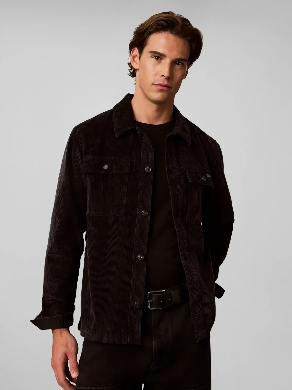 Calvin Klein LS CORDUROY EASY OVE, UB1 Siyah Erkek Ceket