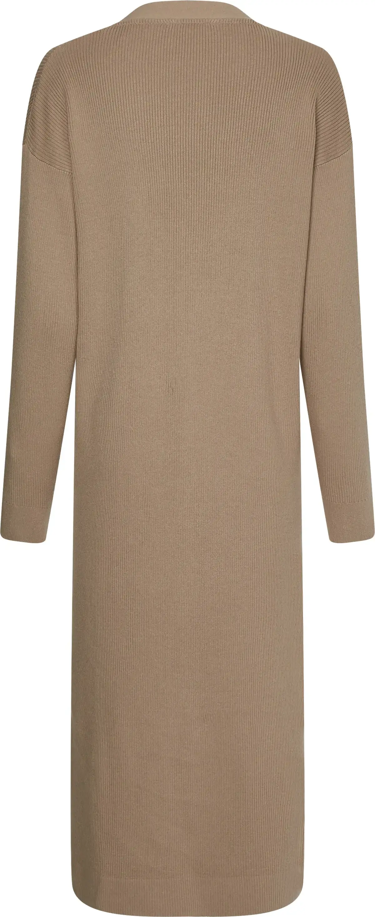 Tommy Hilfiger SOFT RIB MIDI V-NK C Kadın Bej Kazak