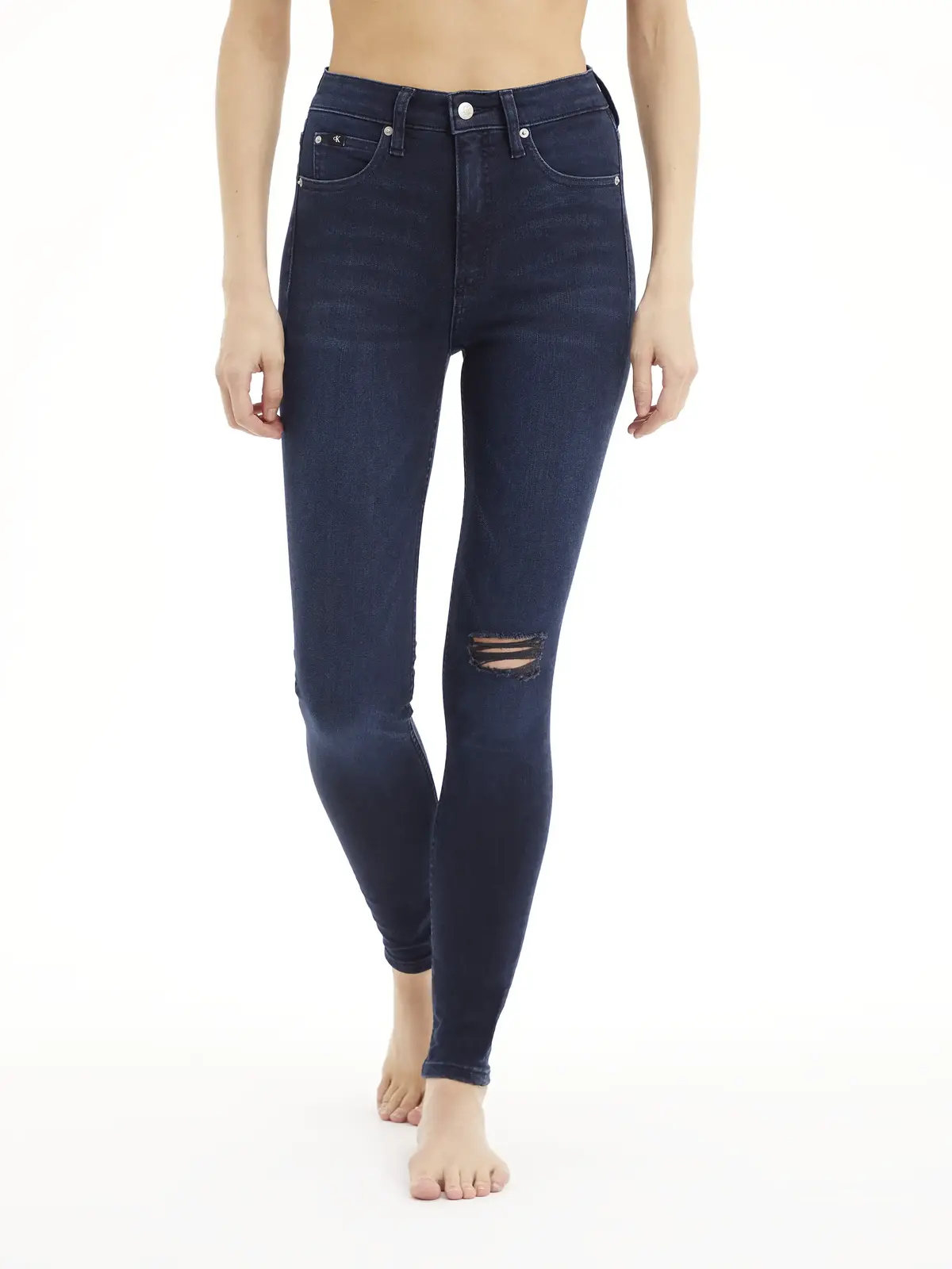 Calvin Klein HIGH RISE SUPER SKIN Kadın mavi Kot Pantolon