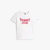 Tommy Hilfiger TJW REG VARSITY TEE, YBL Beyaz Kadın T-Shirt & Polo