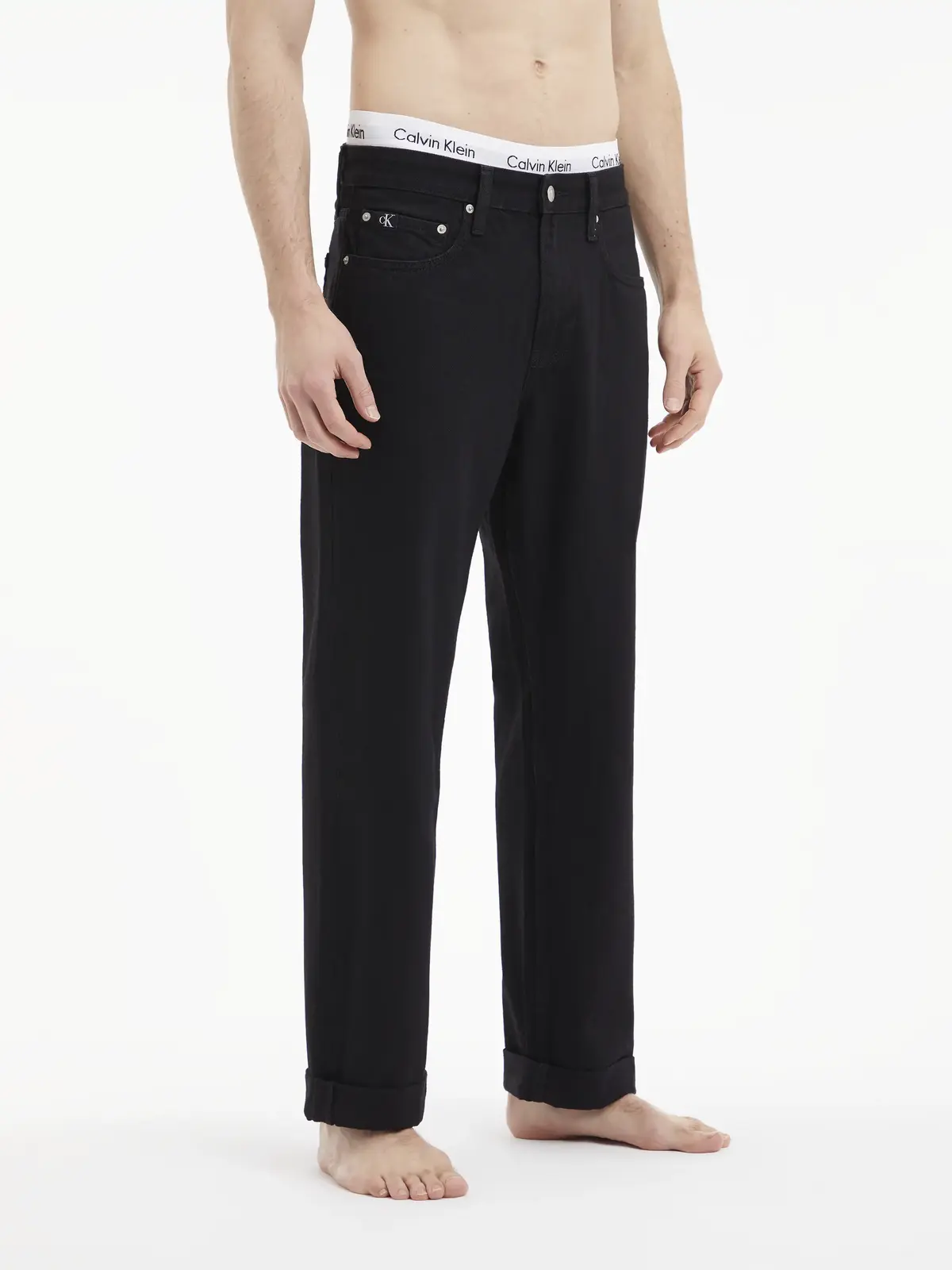 Calvin Klein 90S STRAIGHT Erkek Siyah Kot Pantolon