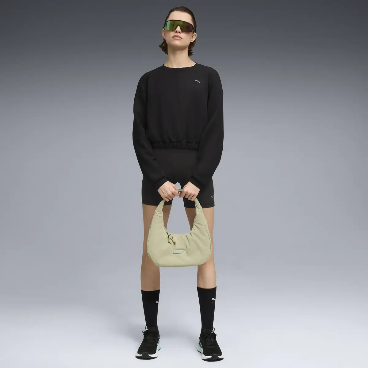 Puma W CLOUDSPUN CREW Siyah Kadın Sweatshirt