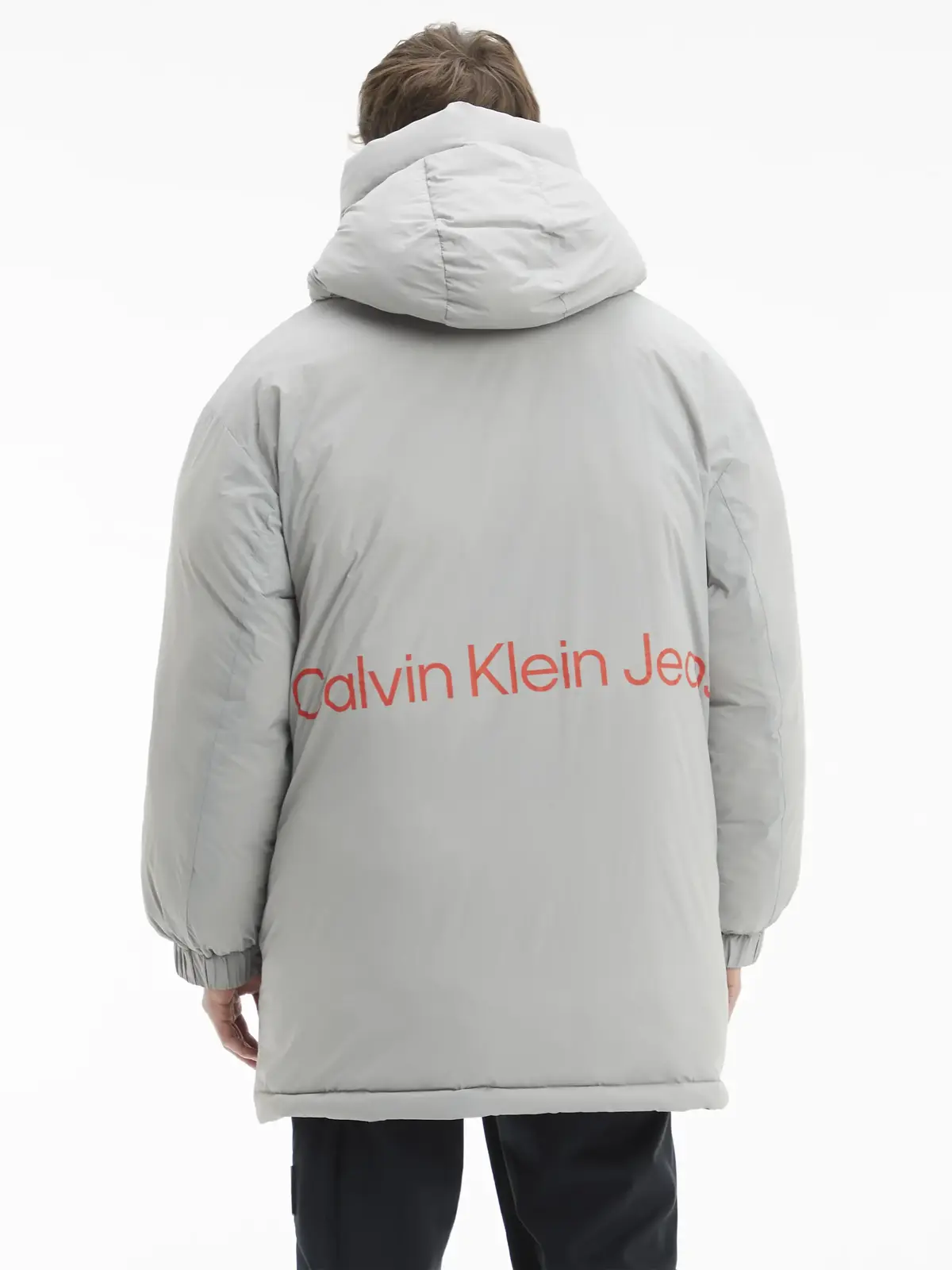 Calvin Klein SUSTAINABLE LONG PAR Erkek Gri Şişme Mont