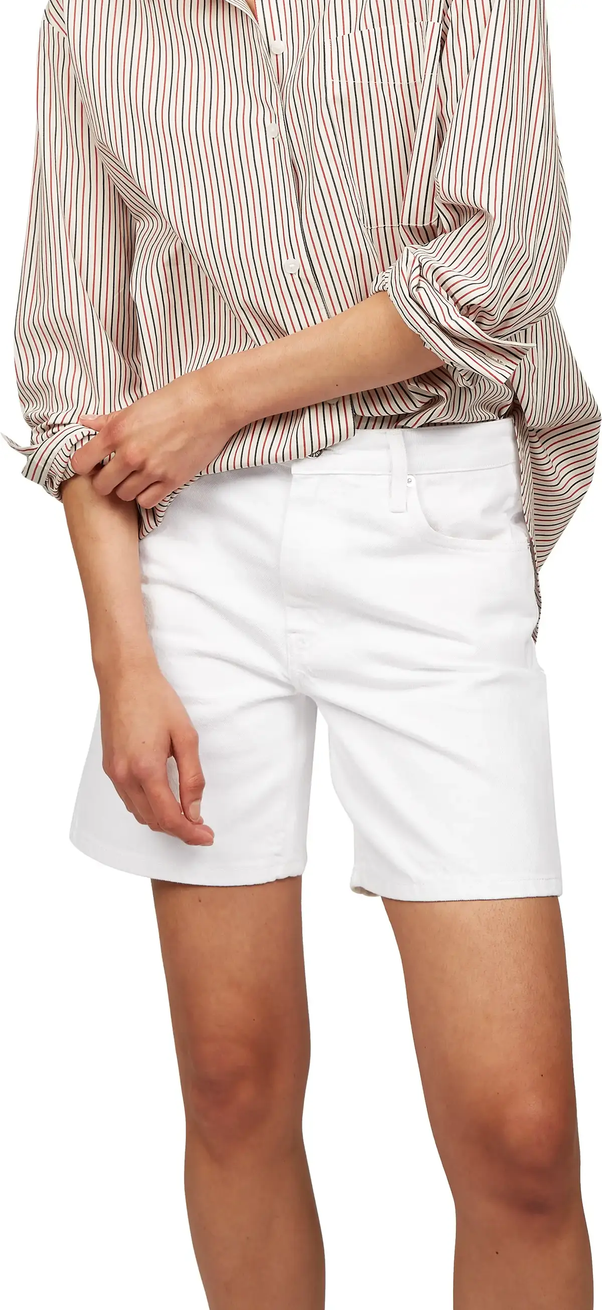 Tommy Hilfiger DNM STRAIGHT SHORT R, YCF Beyaz Kadın Şort