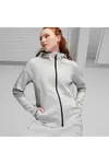 Puma EVOSTRIPE Full-Zip Hoodie Açık Gri Kadın Fermuarlı Hoodie