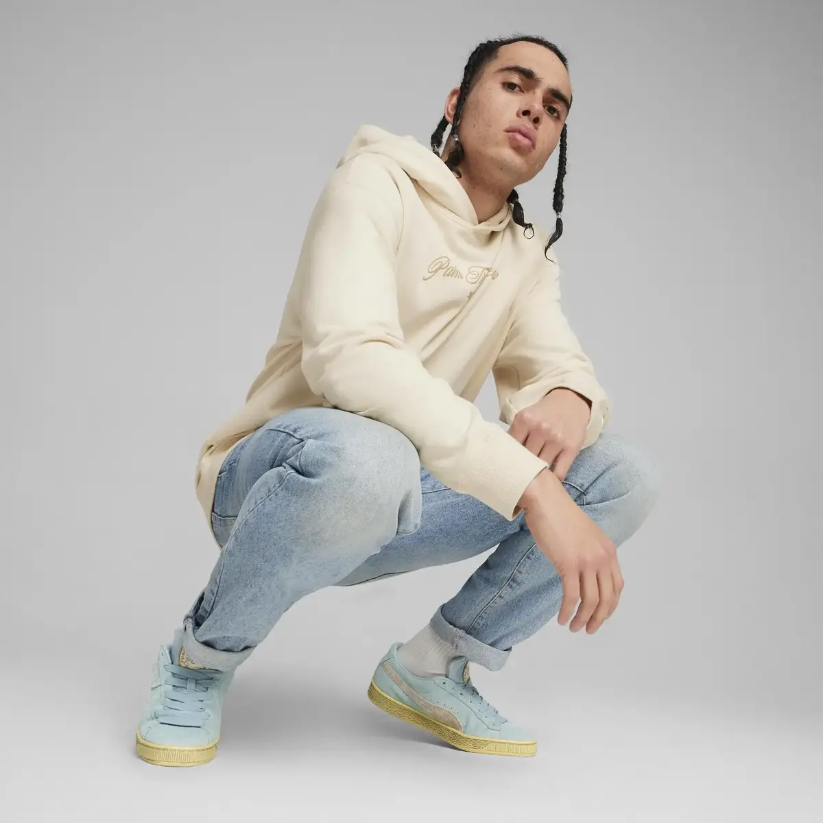 PUMA X PTC Graphic Hoodie Krem Erkek Hoodie