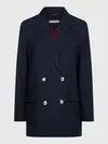 Tommy Hilfiger WOOL BLEND CREST DB Kadın Siyah Blazer
