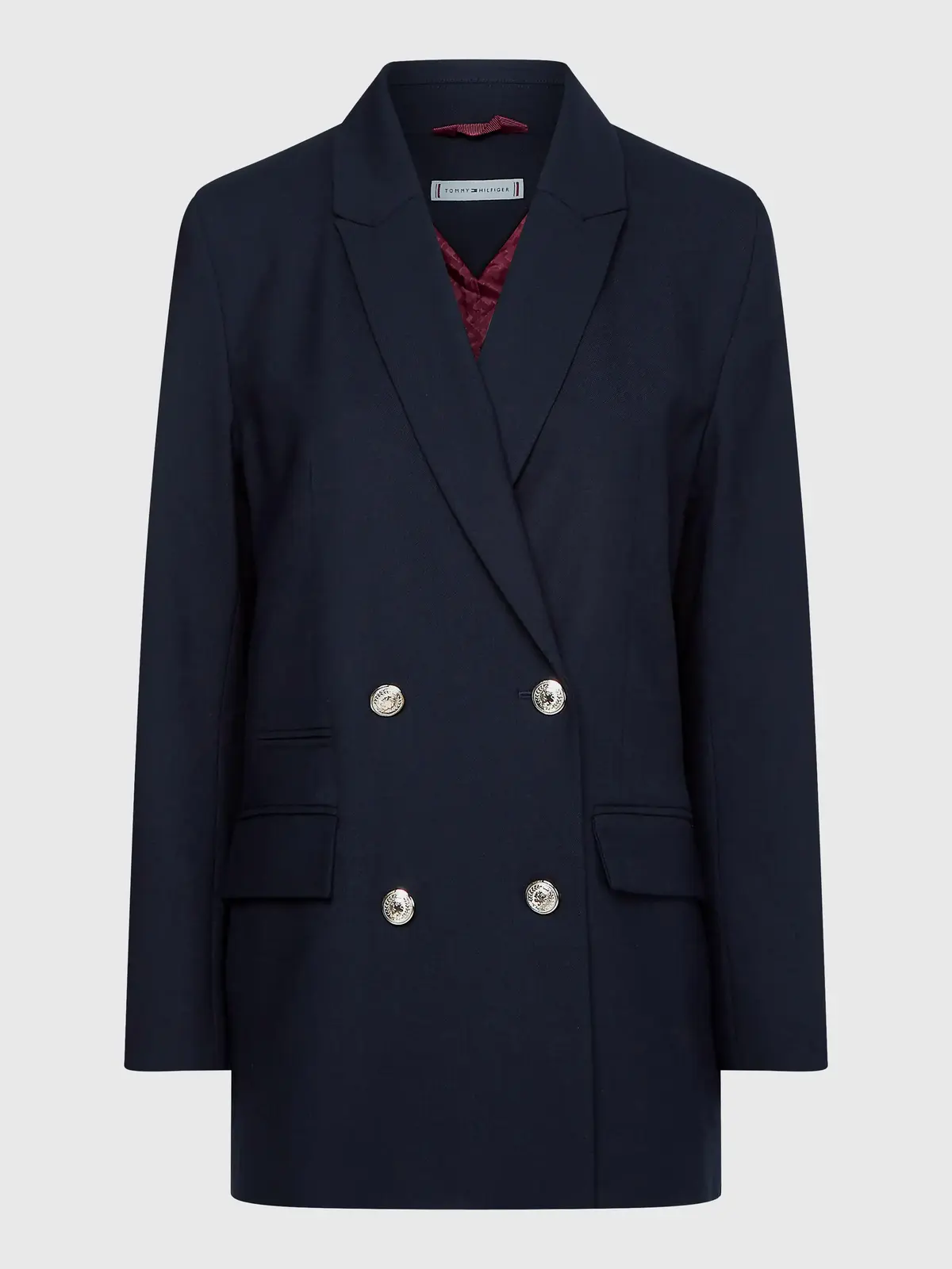 Tommy Hilfiger WOOL BLEND CREST DB Kadın Siyah Blazer