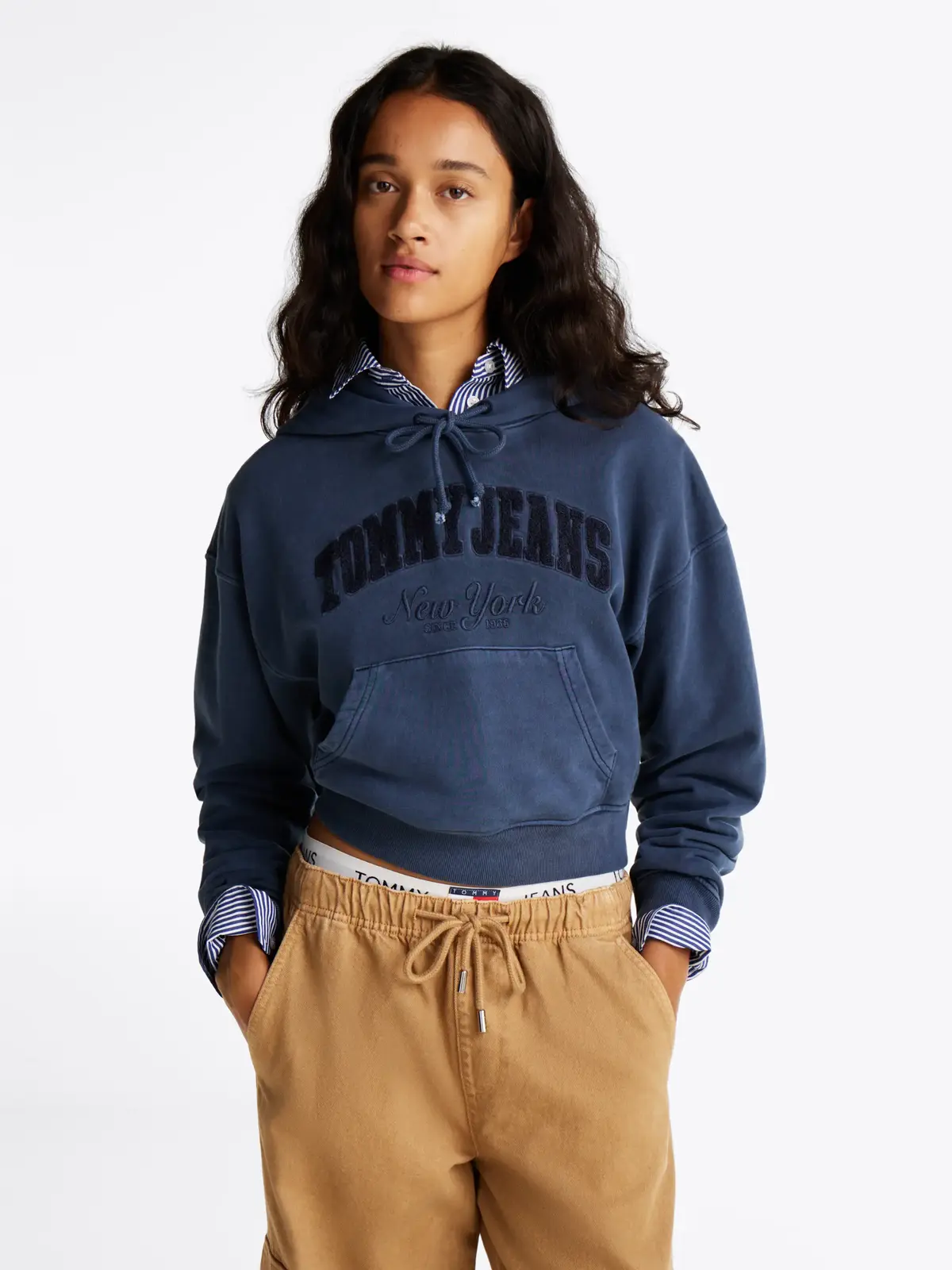 Tommy Hilfiger TJW BOXY CRP GMD VAR, C1G Lacivert Kadın Sweatshirt