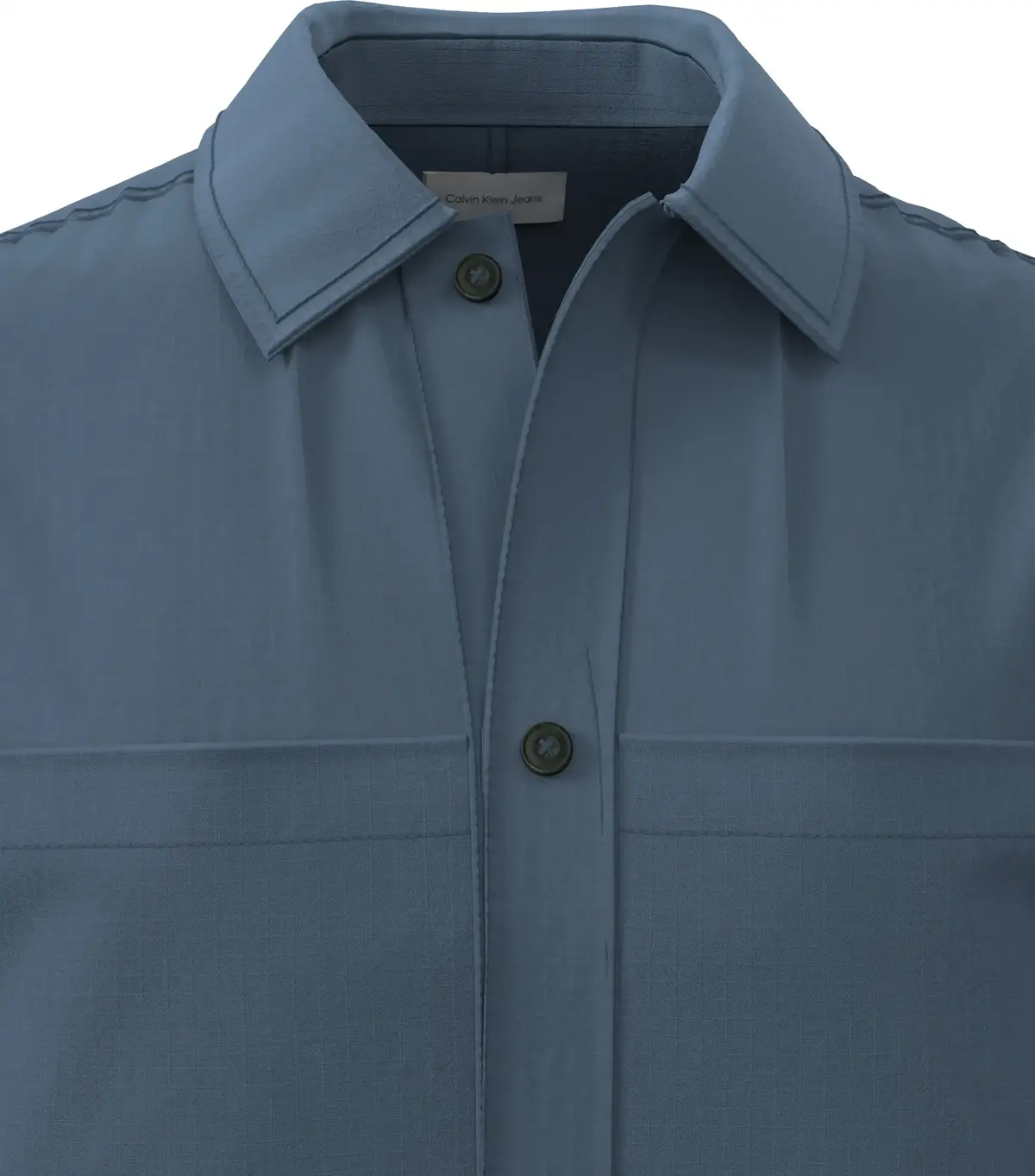 Calvin Klein LS RIPSTOP RELAXED SHIRT Mavi Erkek Tişört