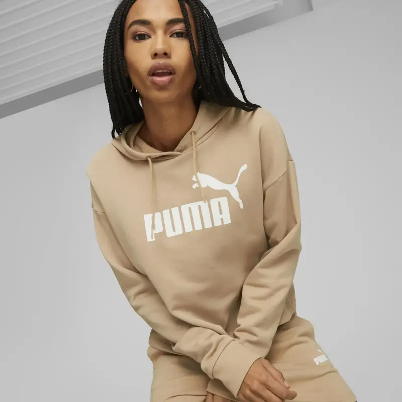 Puma Ess Crop Hoodie Bej Kadın Sweatshirt