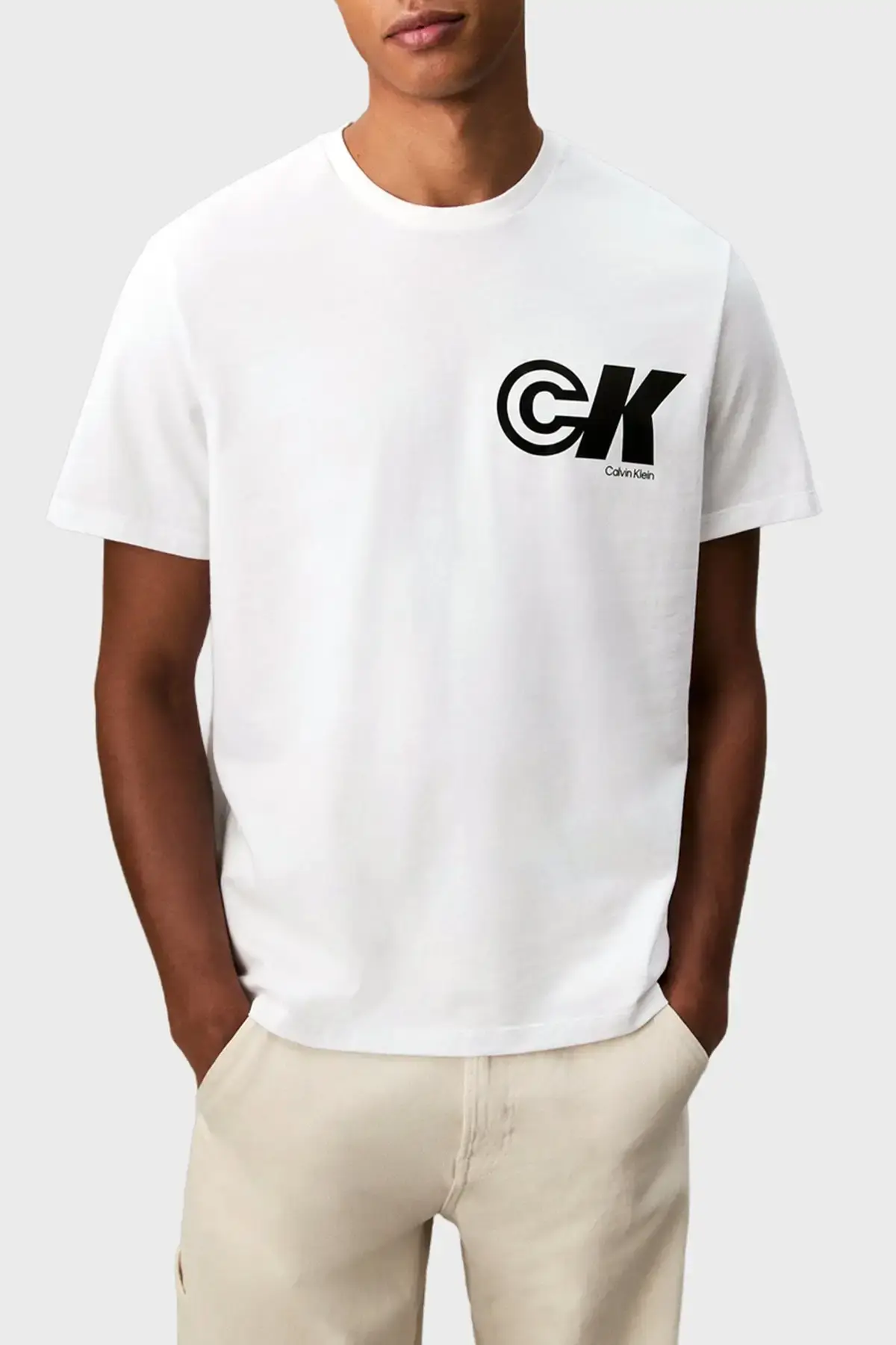 Calvin Klein SS 20S CK SPORT LOGO GRAPHIC TEE Beyaz Erkek Tişört
