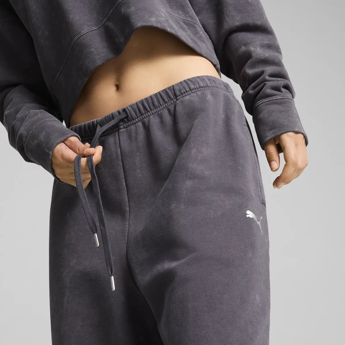 Puma DARE TO Relaxed Washed Pants Gri Kadın Eşofman Altı