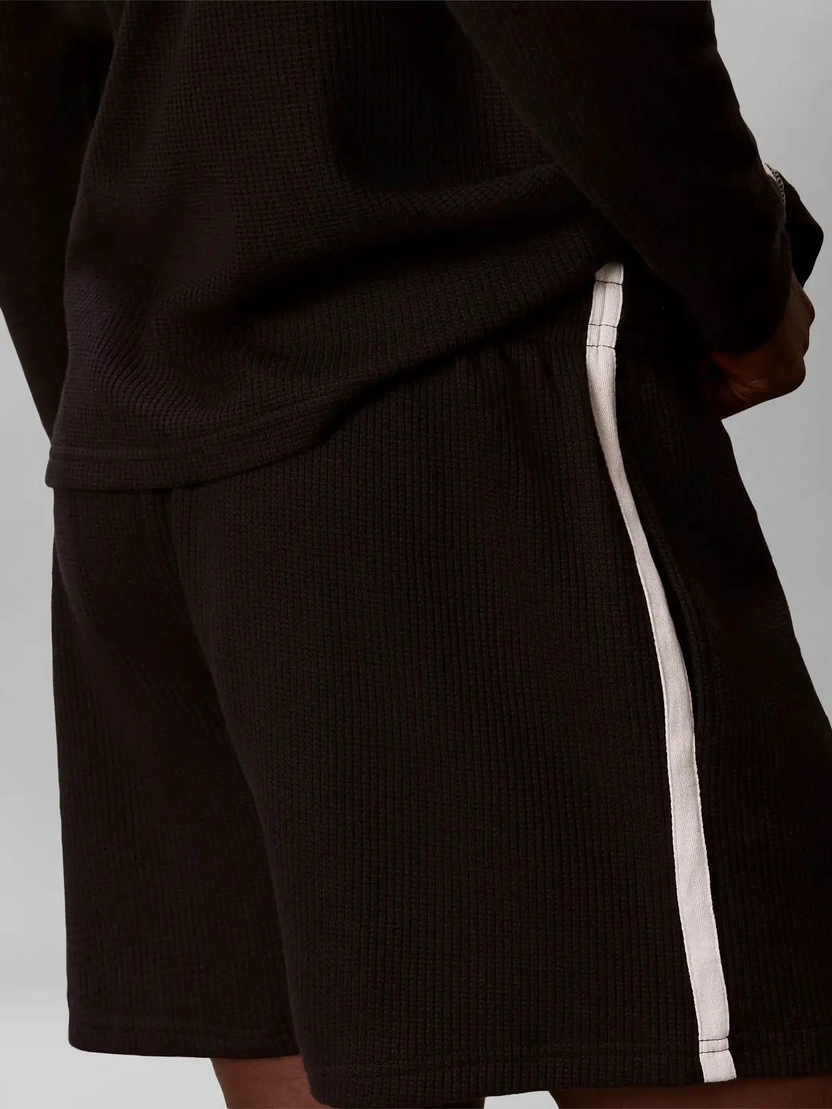 Calvin Klein WAFFLE L/S CREW NECK, UB1 Siyah Erkek Sweatshirt