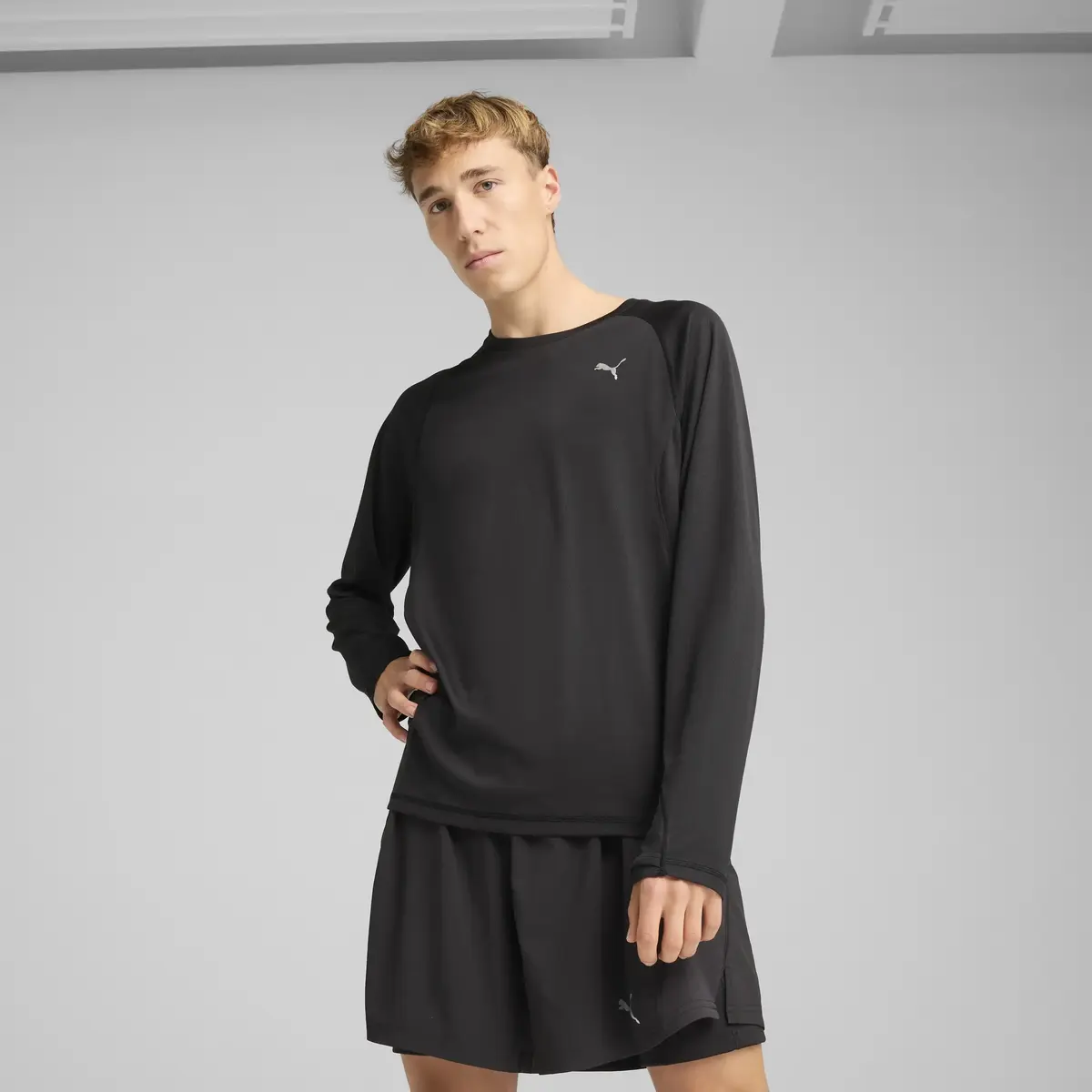 Puma M RUN VELOCITY LONG SLEEVE (POLY) Siyah Erkek Ceket