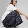 PUMA WARDROBE ESS Midi AOP Skirt Lacivert Kadın Etek