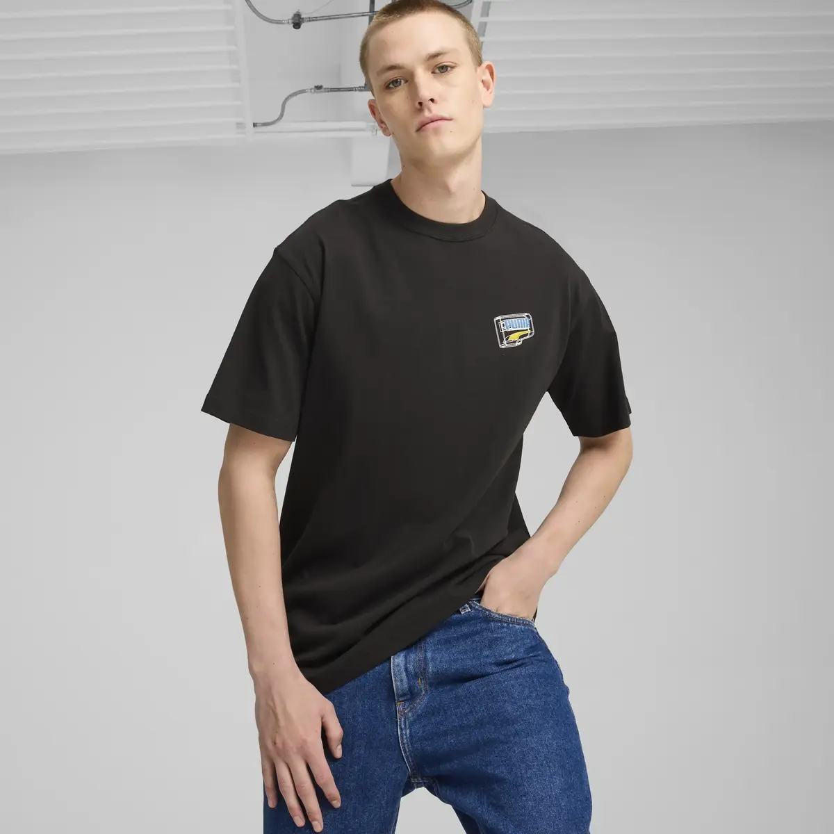 Puma DOWNTOWN Relaxed Graphic Tee Siyah Erkek Tişört