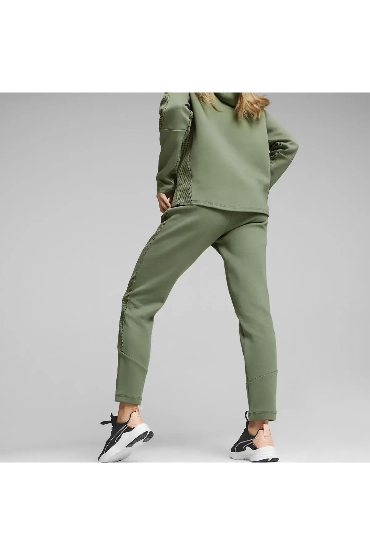 Puma EVOSTRIPE High-Waist Pants Yeşil Kadın Eşofman Altı