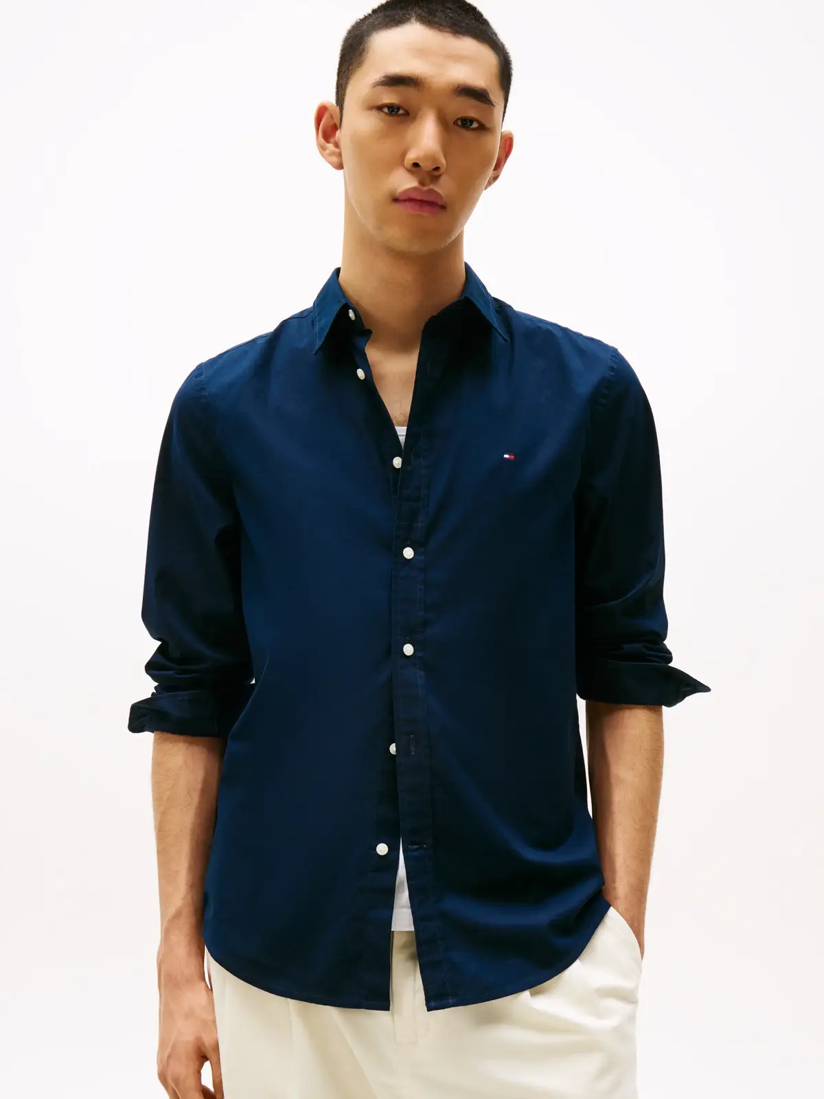 Tommy Hilfiger FLEX POPLIN KENT COL, DW5 Siyah Erkek Gömlek