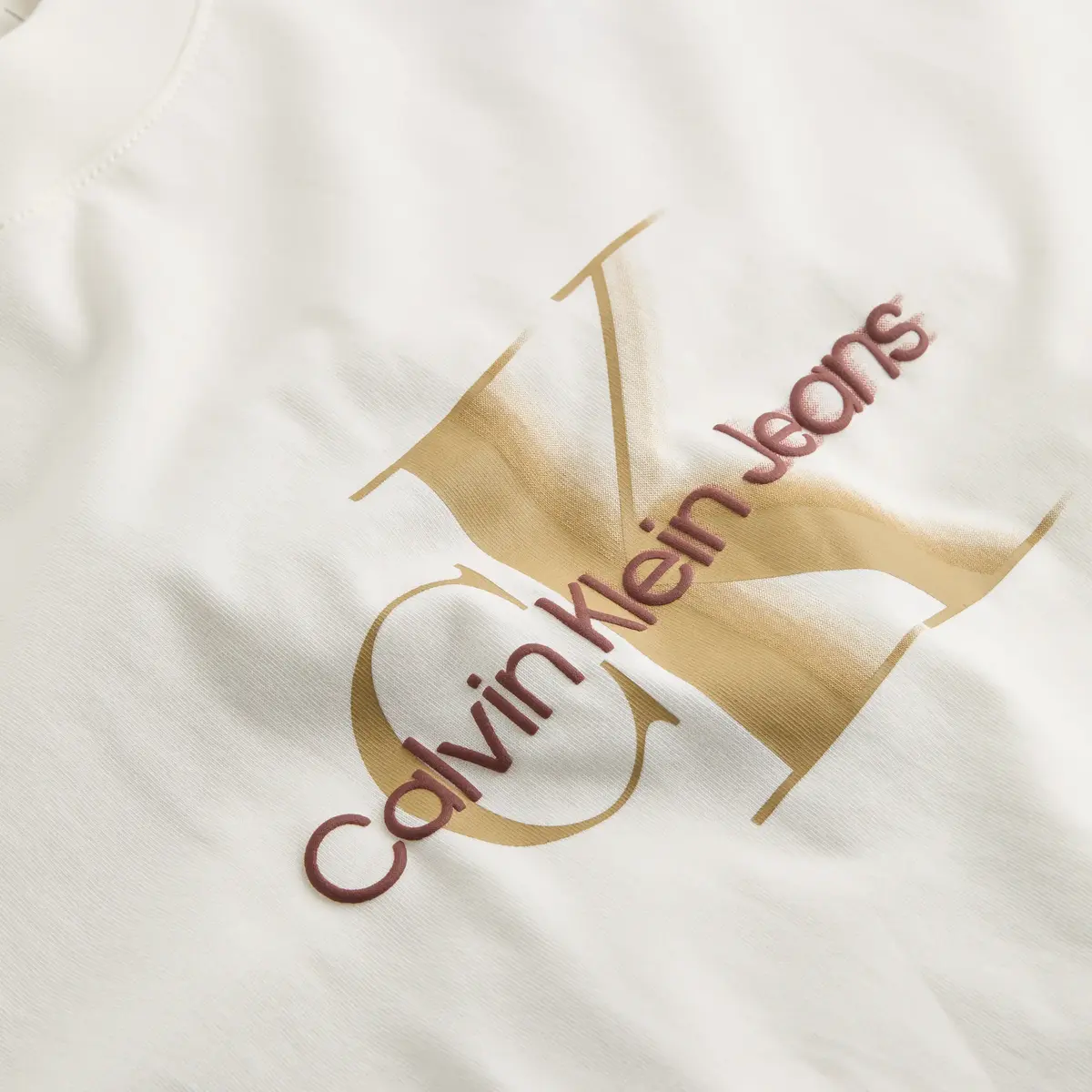 Calvin Klein MONOLOGO SHIFT TEE, YAS Krem Erkek T-Shirt & Polo