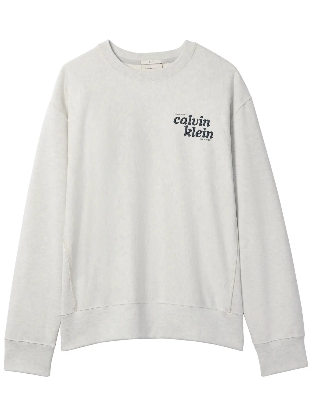 Calvin Klein LS PREMIUM TERRY GRP, P74 Krem Erkek Sweatshirt
