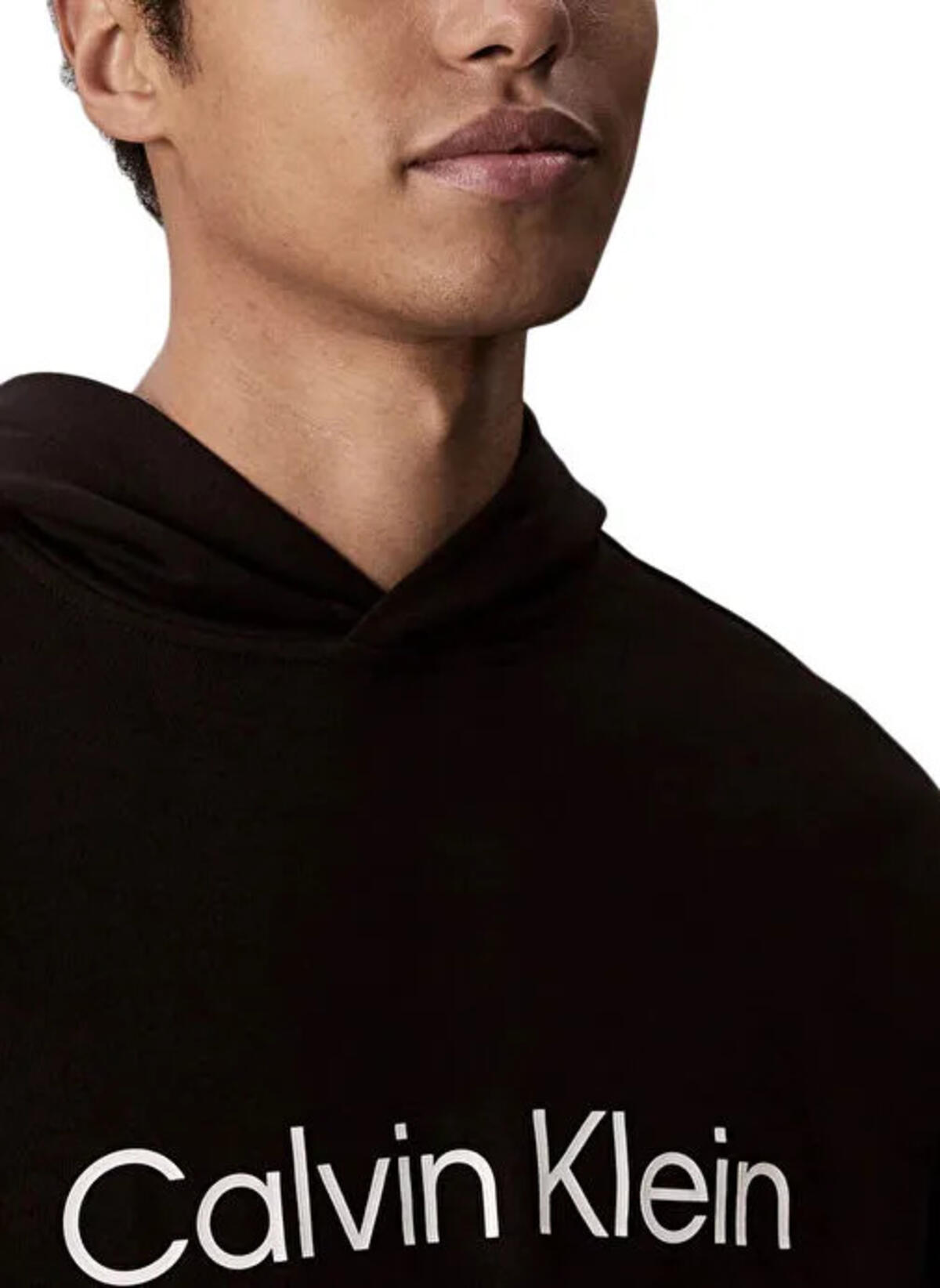 Calvin Klein LS EU STD LOGO 350TE, UB1 Erkek Siyah Hoodie