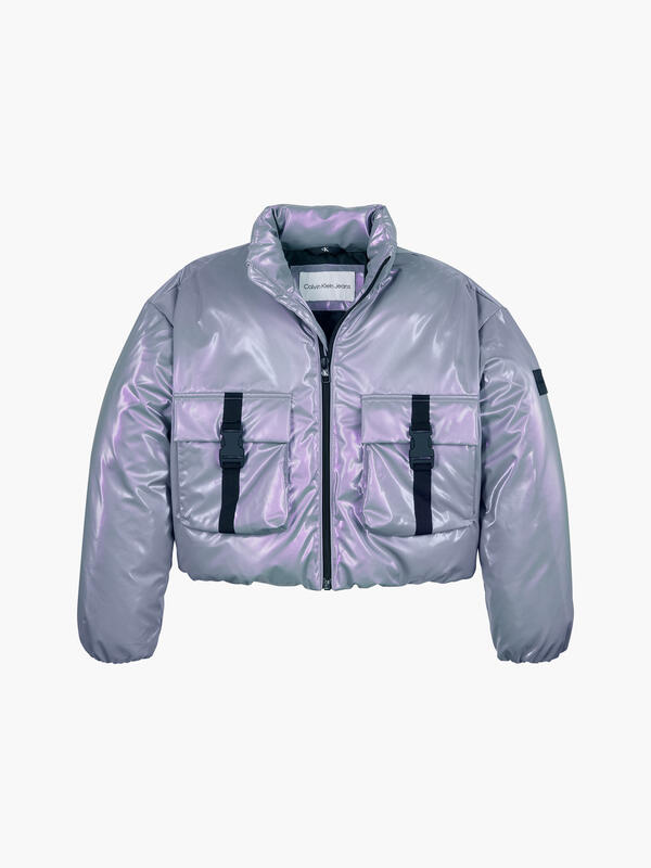 Calvin Klein HYPER SHIMMER PADDED Kadın Lila Şişme Mont