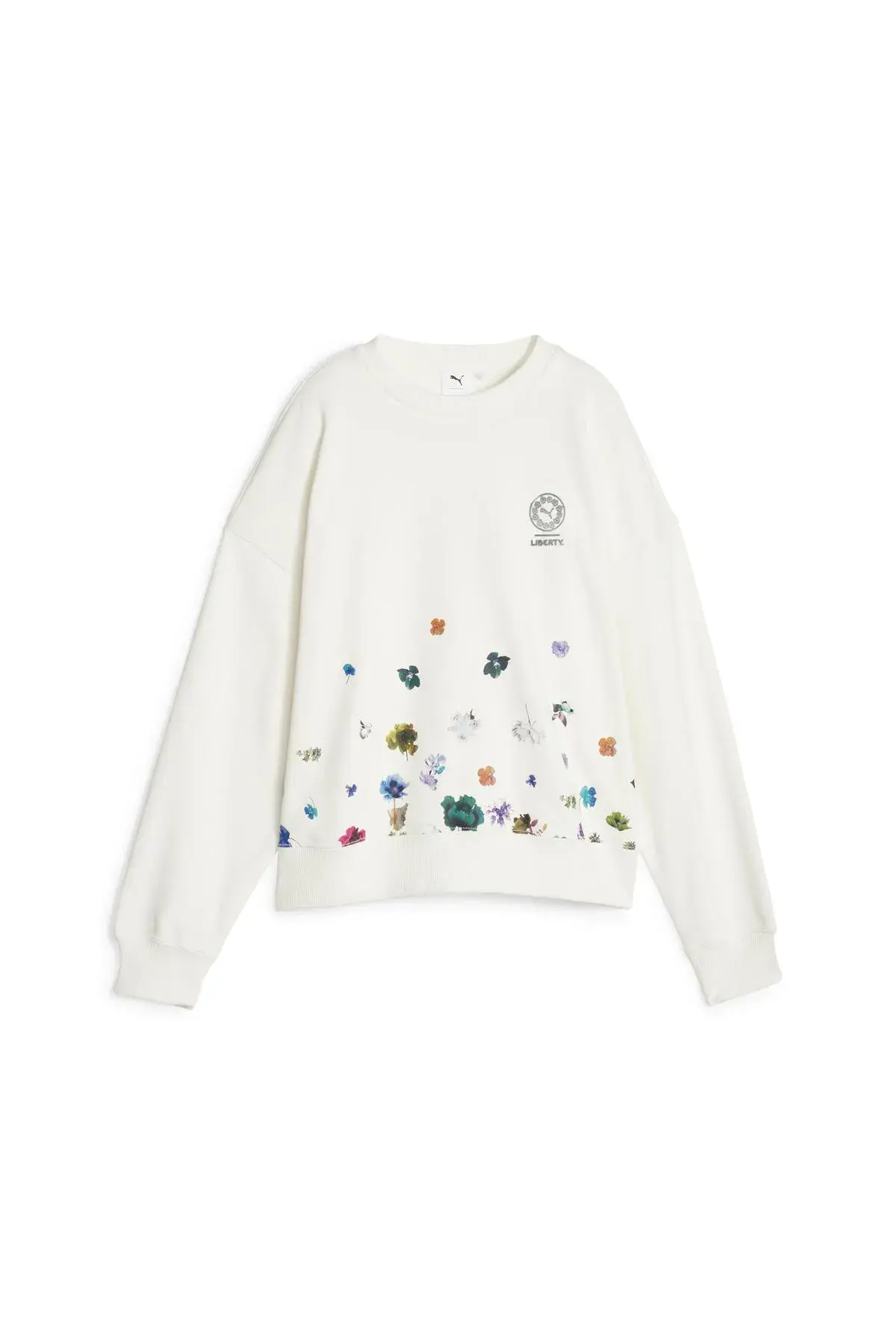 Puma X LIBERTY Oversized Crew FL Kırık Beyaz Kadın Sweatshirt
