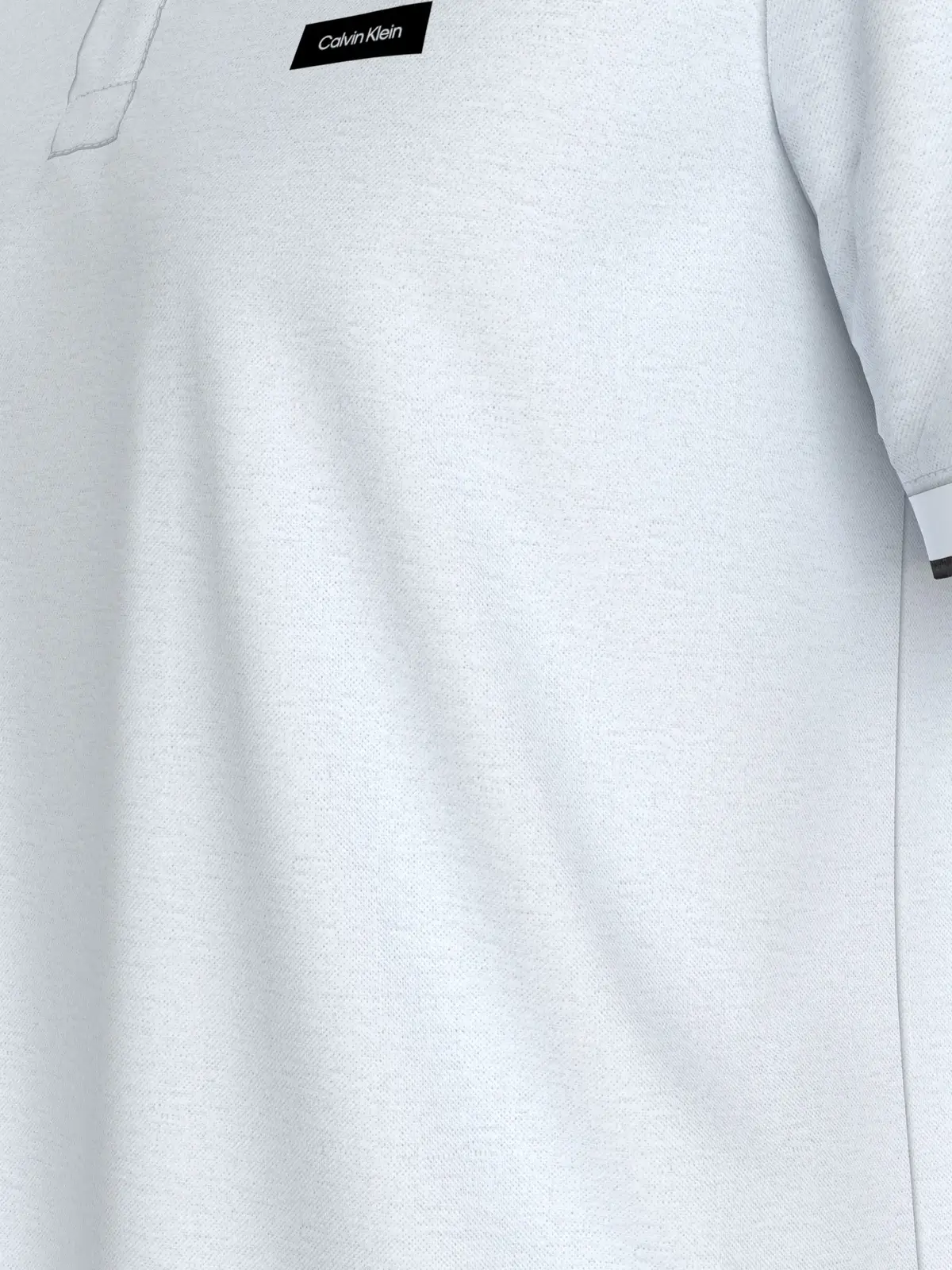 Calvin Klein STRETCH PIQUE TIPPIN, YAF Beyaz Erkek T-Shirt & Polo