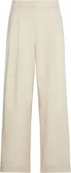 Calvin Klein STRETCH CHINO W/ PLEAT - WIDE LE Kadın Krem Kumaş Pantolon