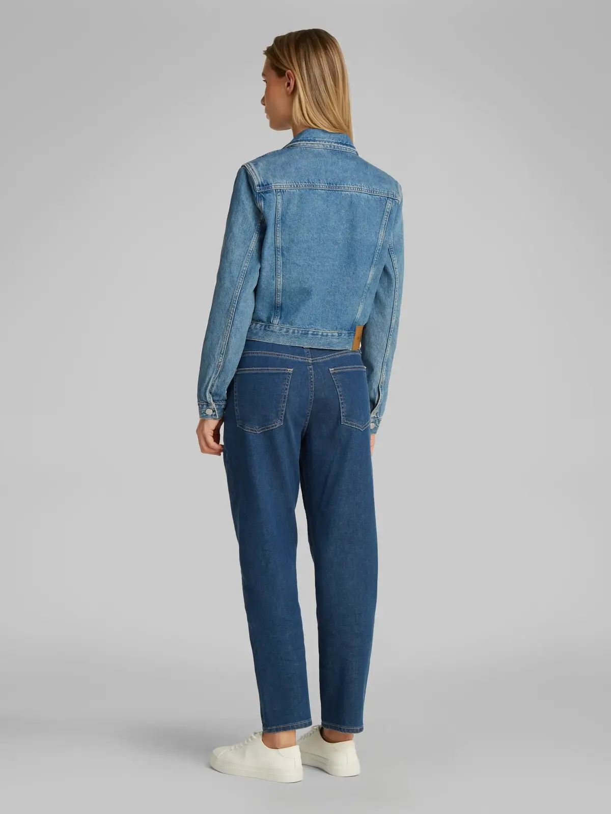 Calvin Klein CROPPED 90'S DENIM J, 1A4 Mavi Kadın Kot Ceket