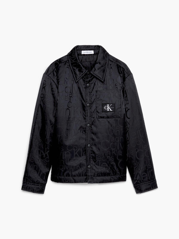 Calvin Klein DEBOSSED PADDED OVER Erkek Siyah Gömlek