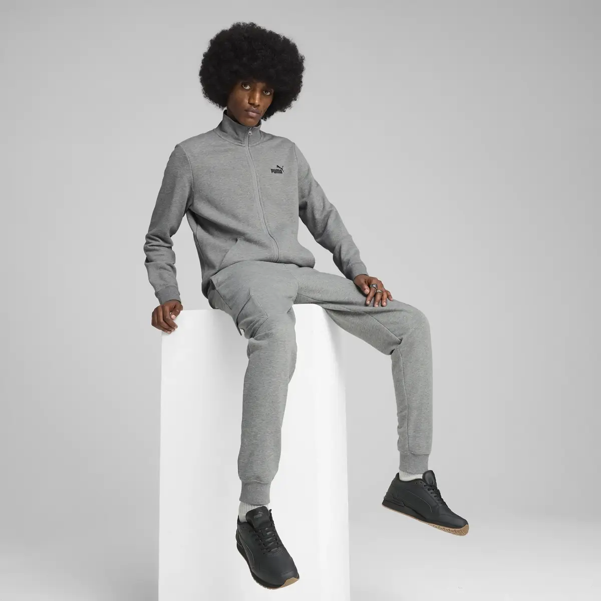 Puma ESS No. 1 Logo Track Jacket TR Gri Erkek Fermuarlı Üst