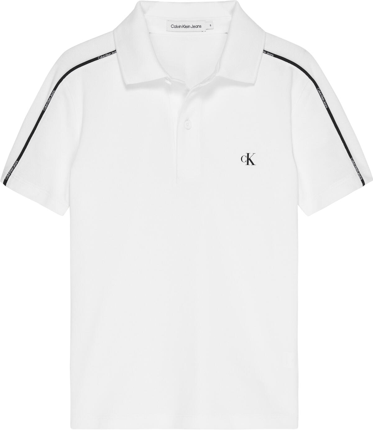 Calvin Klein LOGO PIPING SS POLO Erkek Beyaz Polo T-Shirt