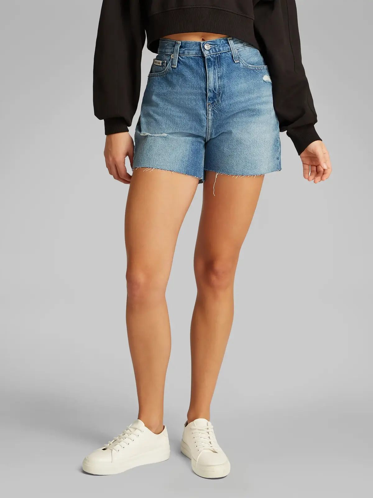 Calvin Klein MOM SHORT Mavi Kadın Kot Şort