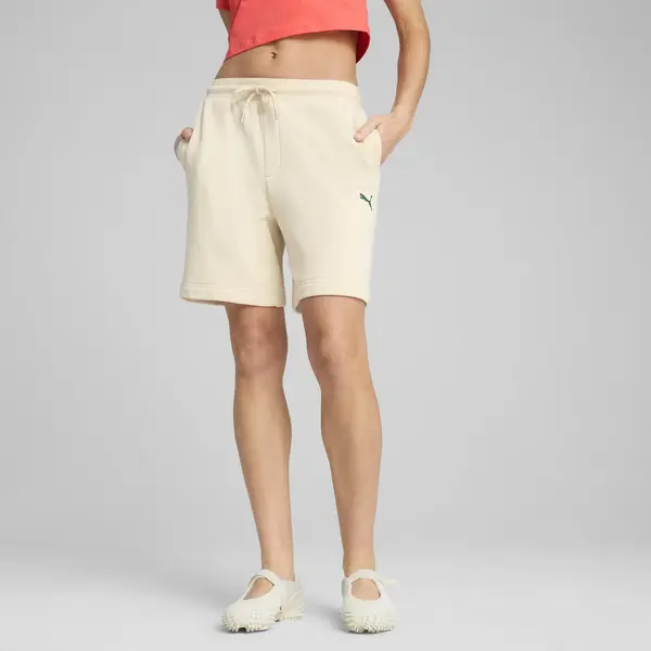 Puma PREMIUM ESS Graphic Shorts Bej Kadın Şort