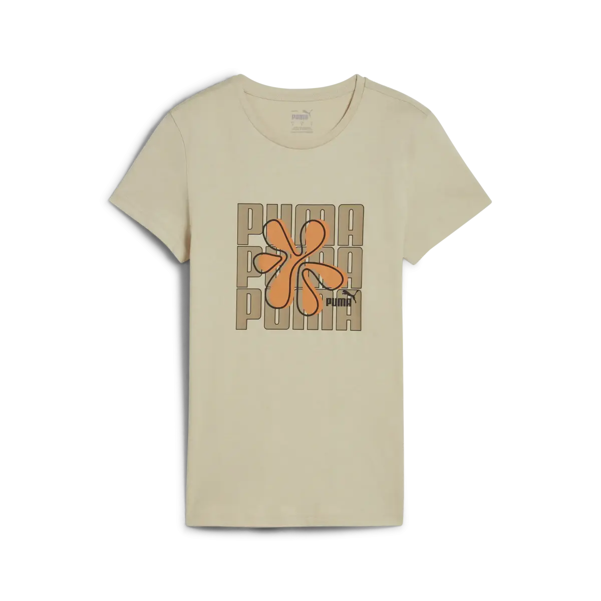 PUMA GRAPHICS Puma Wording Tee Bej Kadın T-Shirt