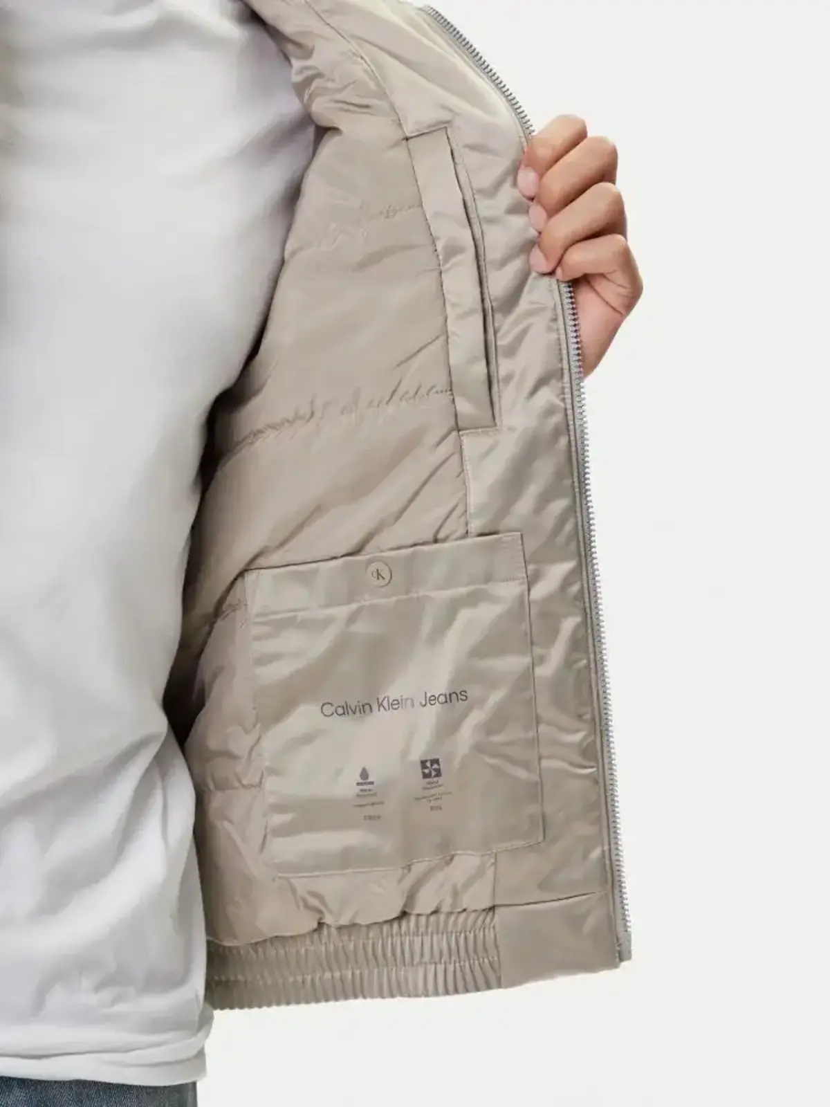 Calvin Klein LS PADDED HARRINGTON JACKET Bej Erkek Ceket