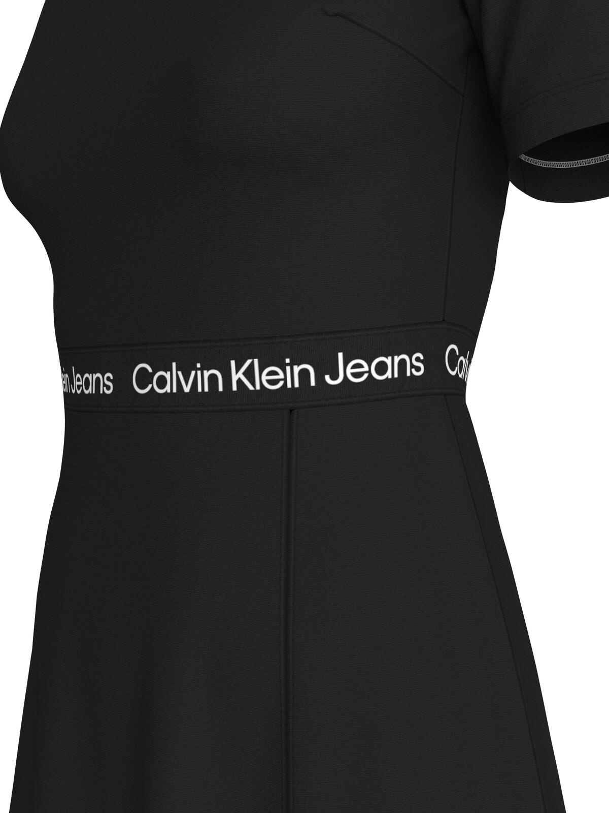 Calvin Klein TAPE MILANO SHORT SL Kadın Siyah Elbise