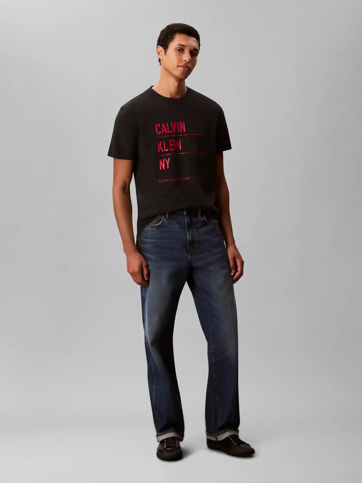 Calvin Klein SS 30S EU CALVIN KLE, UB1 Siyah Erkek T-Shirt