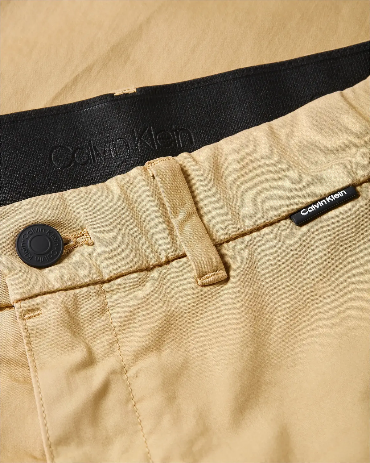 Calvin Klein SATEEN SLIM SHORT Erkek Krem Şort