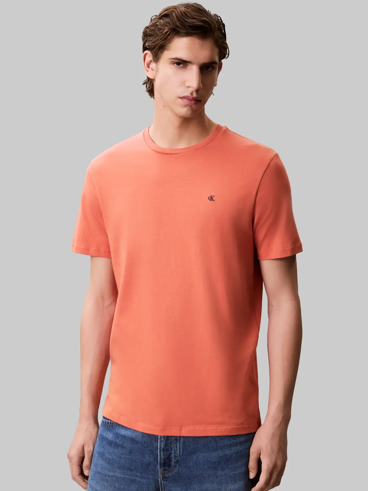 Calvin Klein SS SMOOTH CTTN SOLID, FDZ Turuncu Erkek T-Shirt
