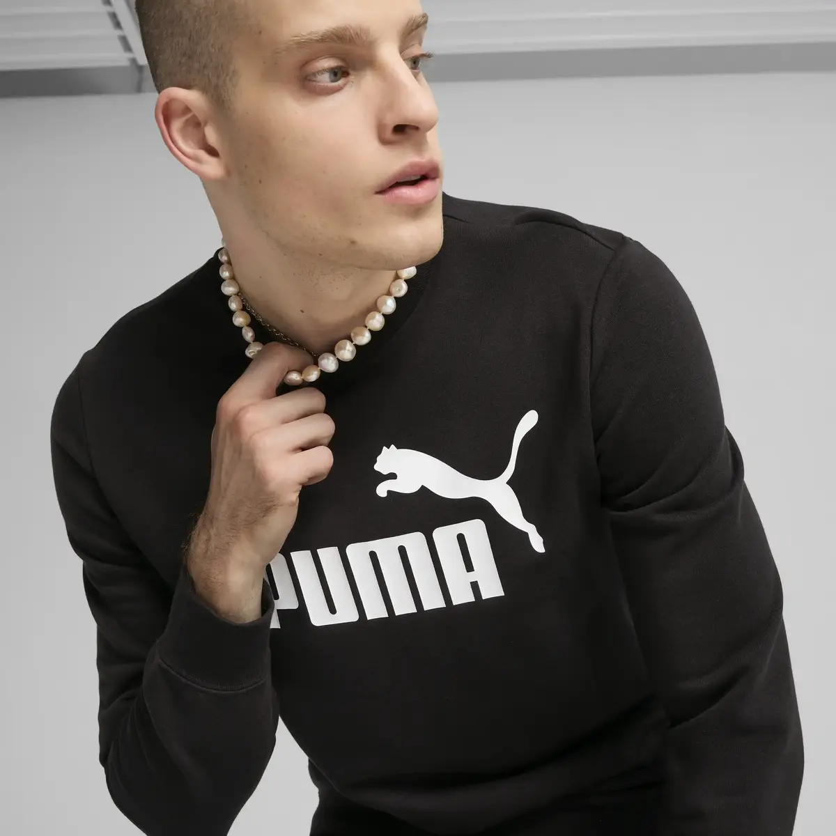 Puma ESS No. 1 Logo Crew Siyah Erkek Sweatshirt
