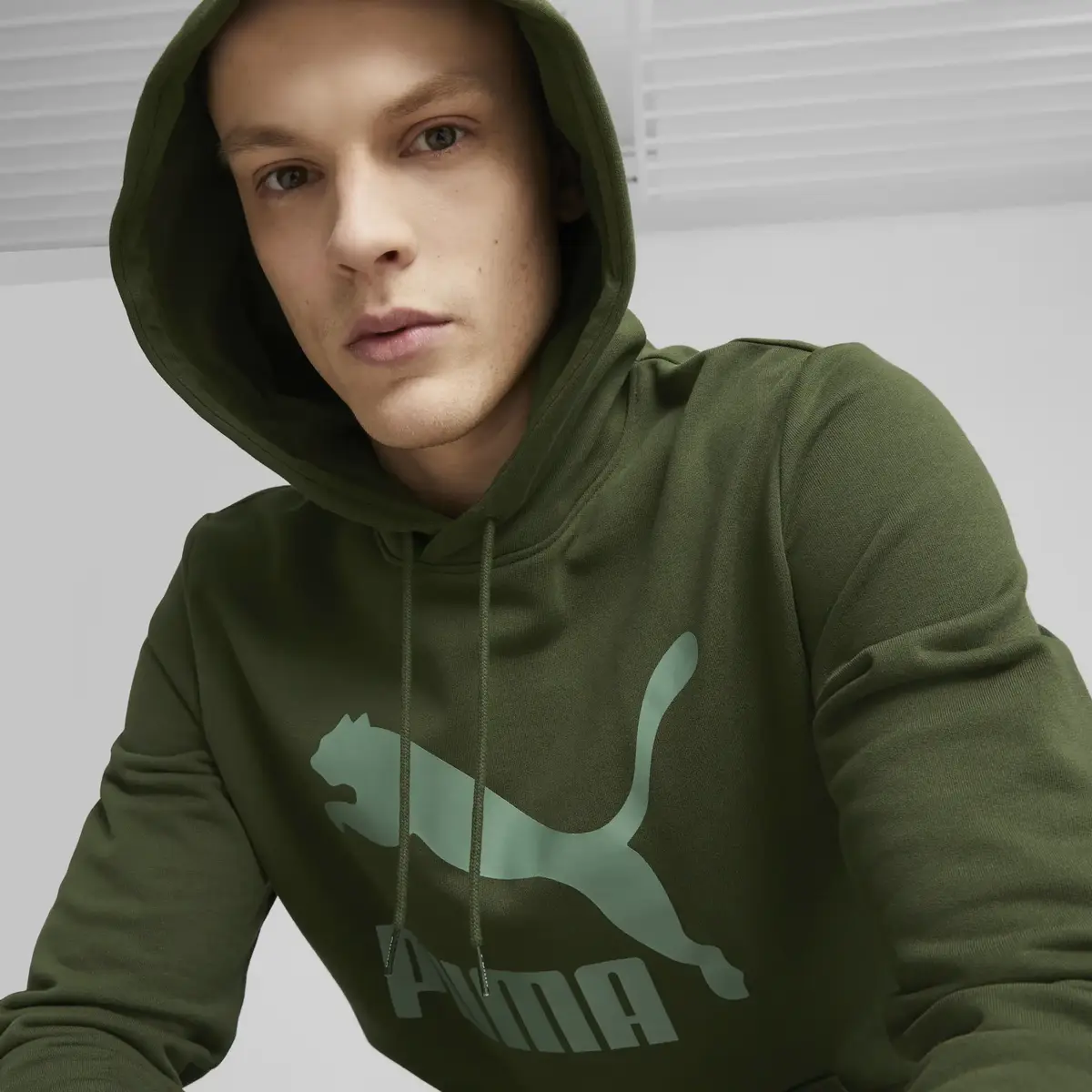 Puma Classics Logo Hoodie Yeşil Erkek Hoodie