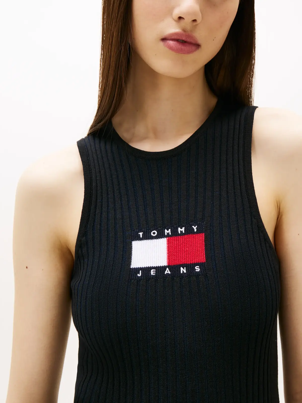 Tommy Hilfiger TJW FLAG SWEATER MIN, BDS Siyah Kadın Elbise