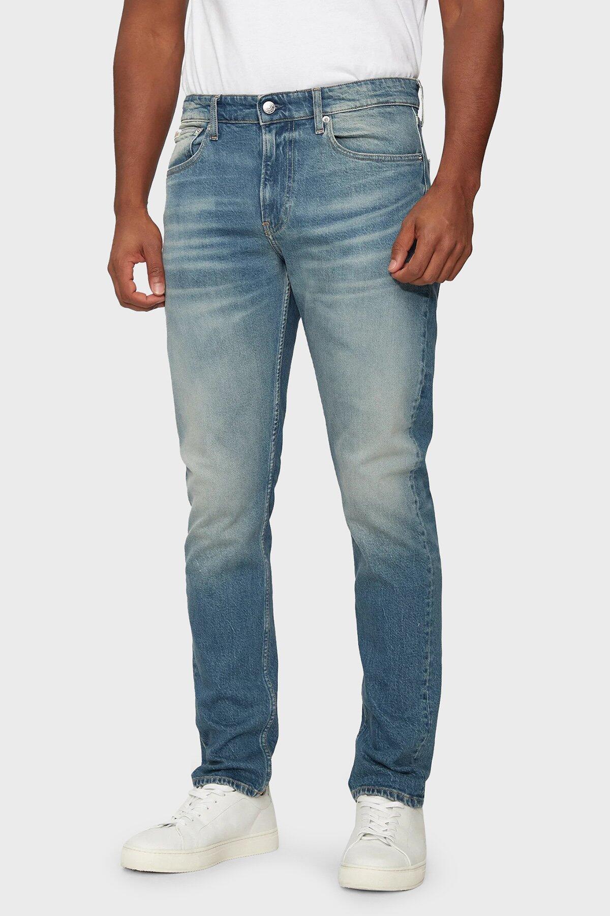 Calvin Klein SLIM, 1A4 Mavi Erkek Kot Pantolon