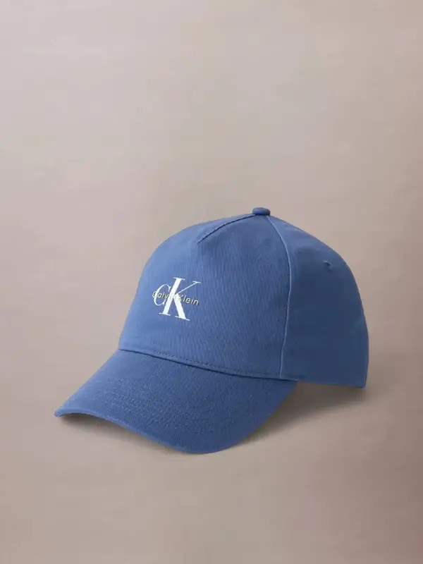 Calvin Klein MONOLOGO PRINTED BASEBALL CAP Mavi Erkek Şapka