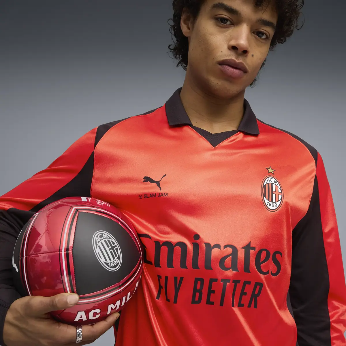Puma ACM X Slam Jam Jersey LS Kırmızı Erkek Forma